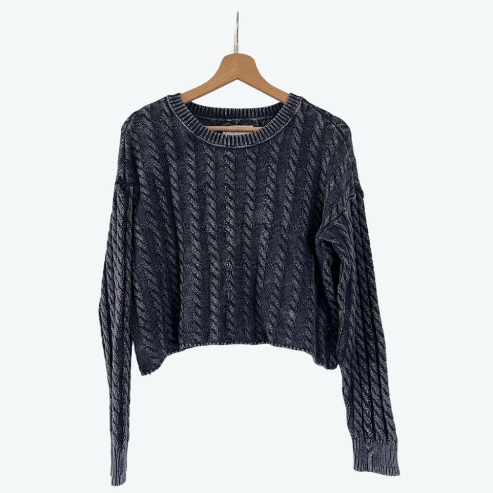 Lucky Brand - Cropped Cable Knit Cotton Sweater